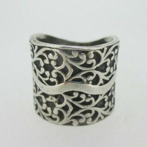 R1741 Retired Silpada Stamped wide band ring